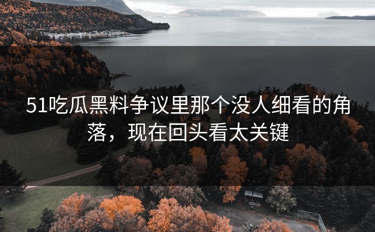 51吃瓜黑料争议里那个没人细看的角落，现在回头看太关键